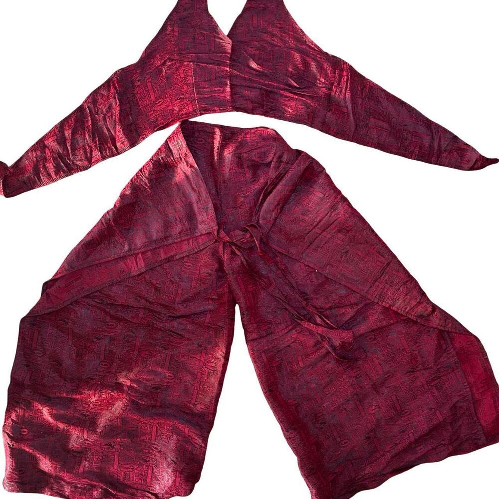 Women's Burgundy and Red Jumpsuit